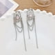 thumbnail image 1 of Pendientes largos con forma de aguja de plata S925 con forma geométrica irregular y huecos, pendientes con borlas y personalidad, 1 of 4