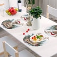thumbnail image 6 of Ryvnso Christmas Reindeer Round Plate Mats Dining Table Placemat Set of 4 for Holiday Decoration, 6 of 7