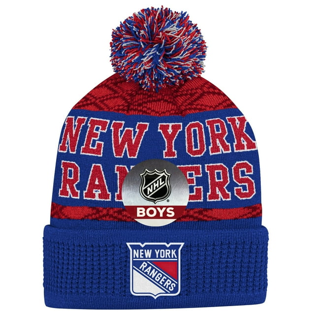 Tuque Tricotée à Revers pour Enfants à Motif de Rondelle des New York Rangers - Taille Garçons