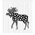 thumbnail image 2 of Ambesonne Moose Shower Curtain, Maple Leaves Antlered Animal, 69"Wx70"L, Charcoal Grey White, 2 of 4
