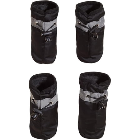 4pcs Dog Boots Dog Shoes Small Dog Puppy Shoes for Hot Pavement Summer Winter Outdoor Paw Protectors with Anti-Slip Sole Black XS