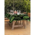 thumbnail image 2 of Spring Leaves Outdoor Tablecloth - 60x102 Inch Rectangle Dining Table Cover, Pastoral Garden Botanical Black Waterproof Outdoor Table Cloth with Umbrella Hole & Zipper for Picnic/Patio/Party, 2 of 7