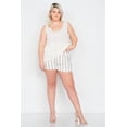 thumbnail image 2 of Plus Size Sheer Ivory Ribbed Causal Tank Top, 2 of 3