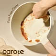 thumbnail image 5 of Carote 1.6QT & 3QT Ceramic Nonstick Saucepan Set with Lids, Small Cooking Pot, Induction Compatible, Oatmeal, 5 of 8