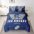 thumbnail image 2 of Homewish Boys Ball Game 7-Piece Twin Bedding Sets,Hockey Sport Bedding Comforter Set,Gray Blue Sheet Sets For Boys Kids,Super Cozy Room Decor Reversible, 2 of 8