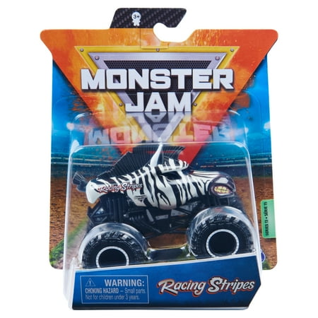 Monster Jam, Official Racing Stripes Monster Truck, Die-Cast Vehicle, Crazy Creatures Series, 1:64 Scale