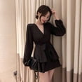 thumbnail image 5 of JANDEL Loose Casual Long-sleeved High-waist Dresses Fashion Trend Solid Color Women's Dress, Black XL, 5 of 10