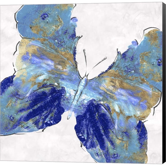 Blue Butterfly by Eva Watts, Canvas Wall Art, 12W x 12H
