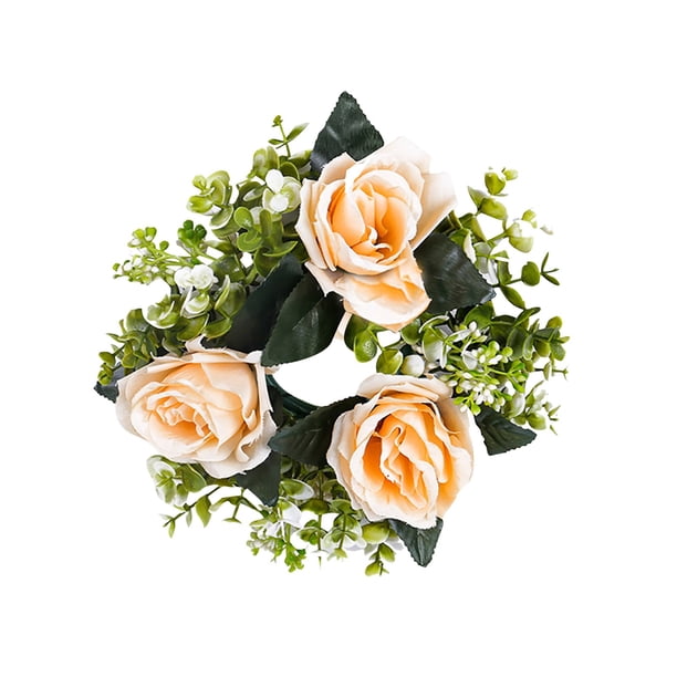 BPA-Free Utensils Simulation Flowers Candlestick Wreaths Living Room Table Decorations Ornaments Roses Candles Cups Atmosphere Decoration Props