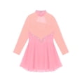thumbnail image 5 of YiZYiF Kids Girls Rhinestones Figure Skating Dress Mesh Splice Gymnastic Leotard, 5 of 5