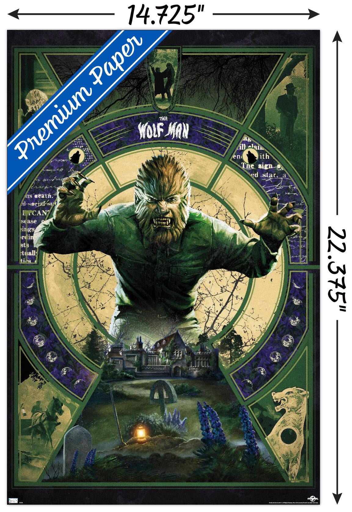 The Wolf Man - Illustration Wall Poster, 14.725" x 22.375"