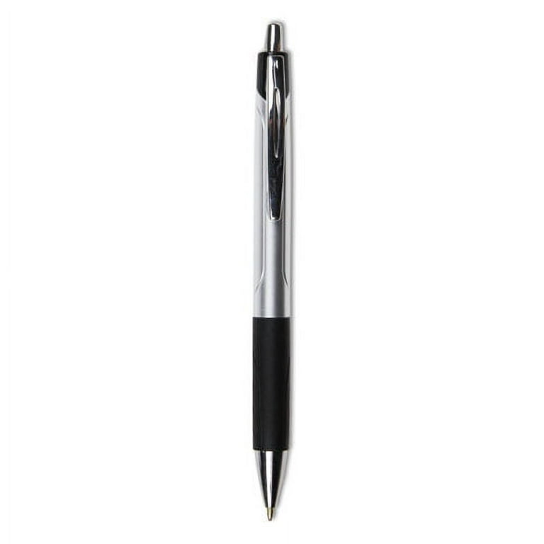 Comfort Grip Ballpoint Pen, Retractable, Medium 1 mm, Black Ink, Silver/Black Barrel, Dozen Comfort Grip Ballpoint Pen, Retractable, Medium 1 mm, Black Ink, Silver/Black Barrel, Dozen