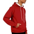 thumbnail image 6 of gbyLJF Mens Long Sleeve Hoodie Fleece Lined Solid Color Hooded Sweatshirts Round Neck Drawstring Pullover Tops with Pockets, 6 of 9