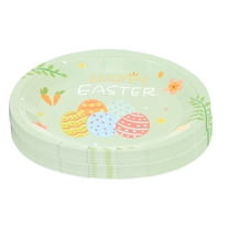 Eease 32Pcs Bunny Paper Plate Green for Spring Party