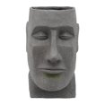 thumbnail image 1 of Benzara BM238150 13 Pouces Moai Tête Planteur de Résine Design avec Ouverture Ronde Gris - 16.93 x 10.04 x 5.5, 1 of 5