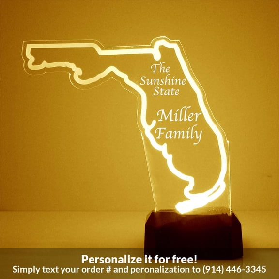 Mirror Magic Store Florida State Color Changing Personalized LED Light with Remote Control