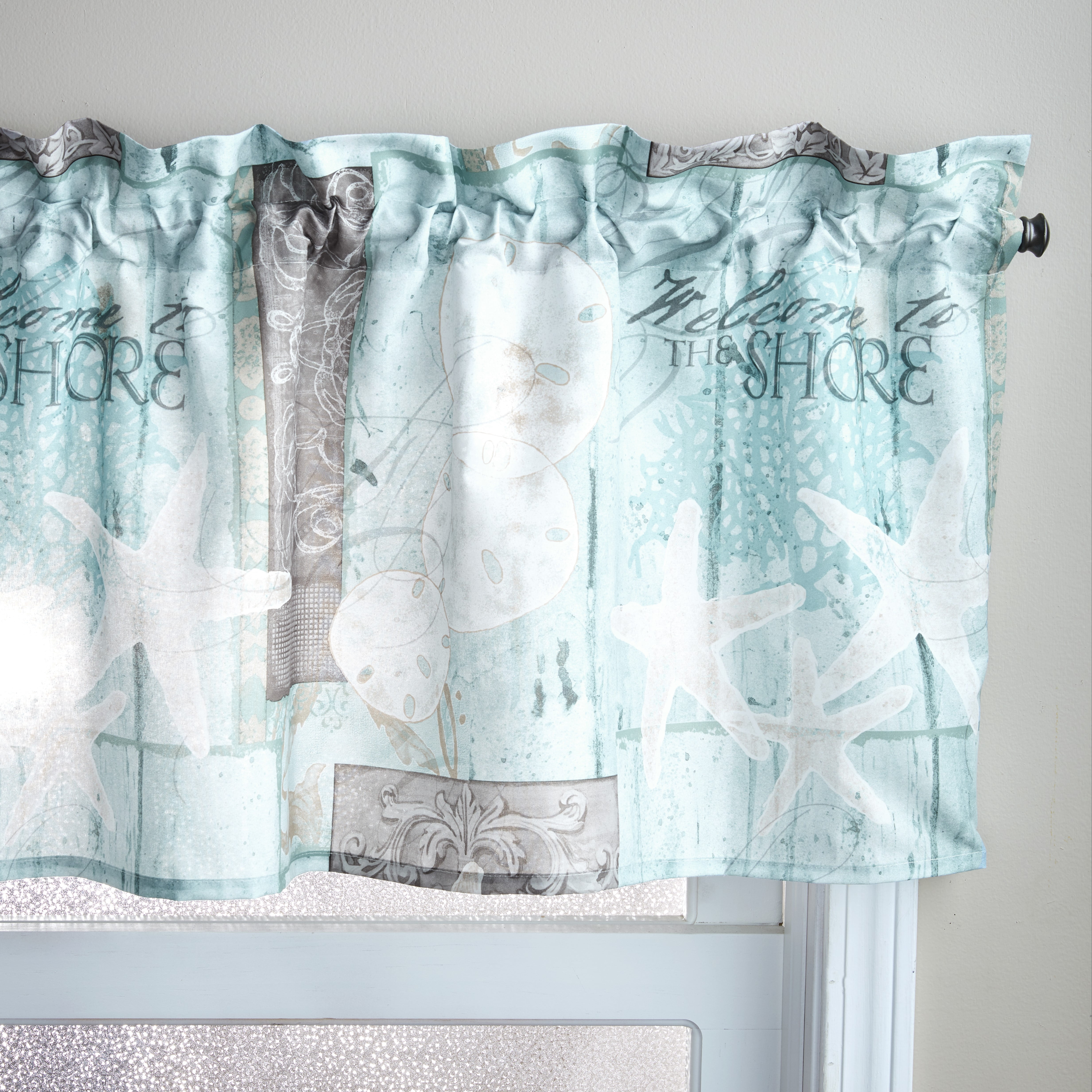 to the Shore Sand Dollars and Starfish Bathroom Window Valance