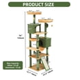 thumbnail image 3 of Uforic Large 76" Cactus Cat Tree Tower with Sisal Scratching Posts, Multi-Level Cat House and Condo, Green & Yellow, 3 of 9