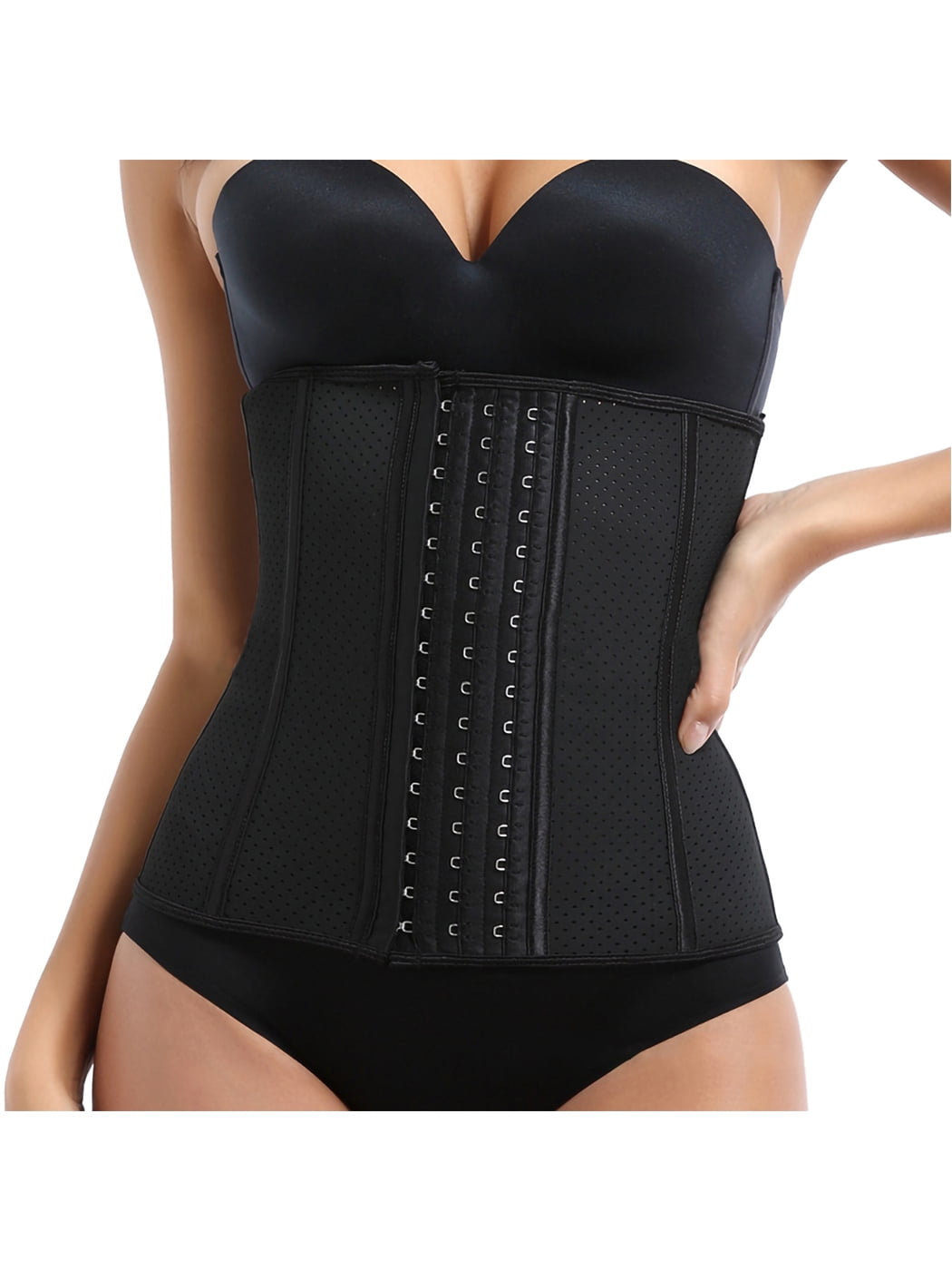 LODAY Waist Trainer Corset for Weight Loss Tummy Control Sport Workout Body Shaper Black 