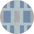 thumbnail image 1 of Ahgly Company Machine Washable Indoor Round Transitional Steel Blue Area Rugs, 4' Round, 1 of 7