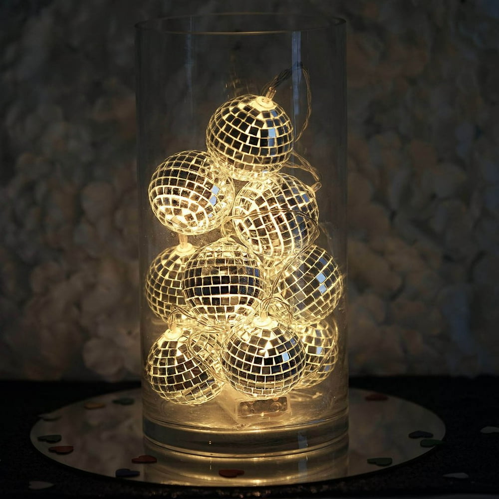 BalsaCircle Warm White 2" wide LED Lights and Disco Mirror ...