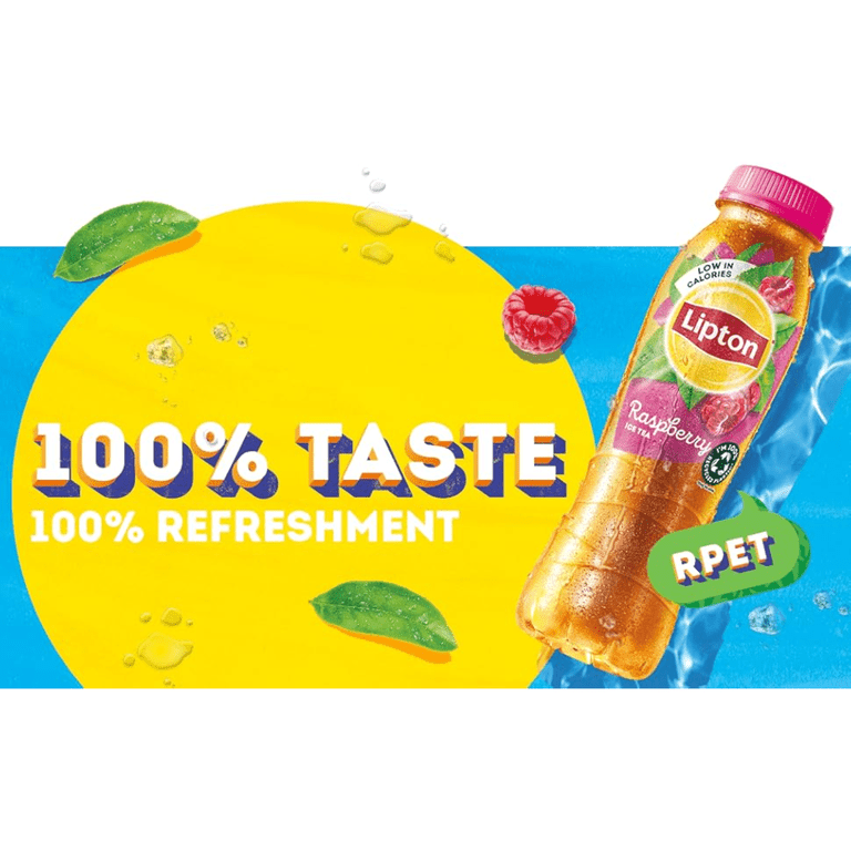 Lipton Raspberry Iced Tea, 16.9 fl oz Bottle, Green Tea with