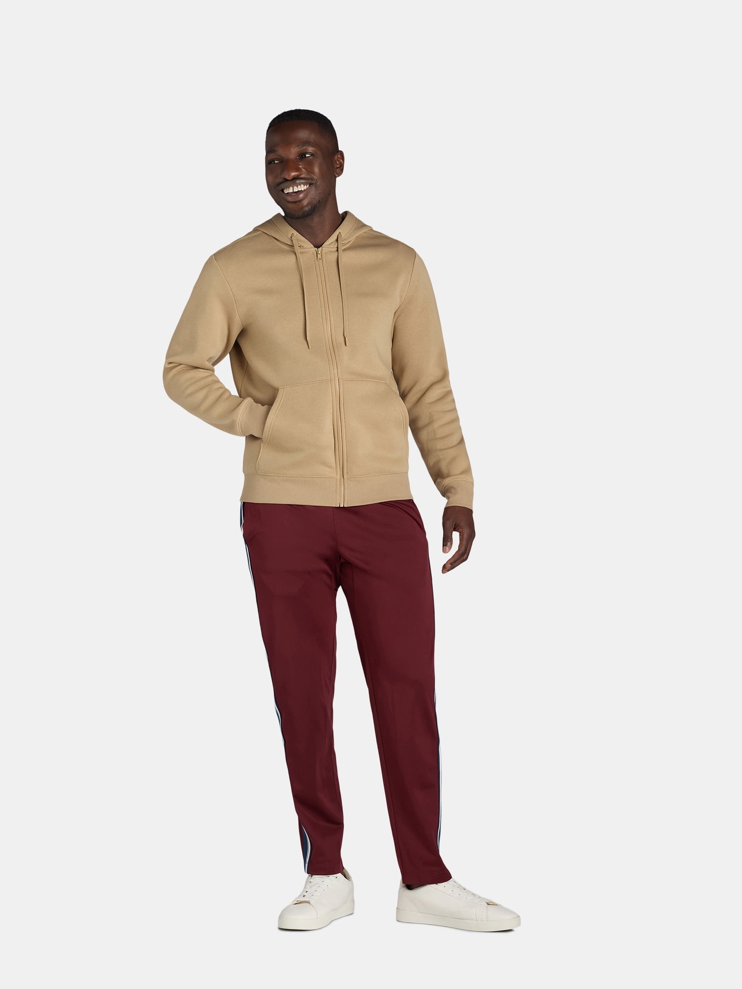 Athletic Works Men's and Big Men's Zip Up Fleece Hoodie Sweatshirt, Sizes S-5XLT