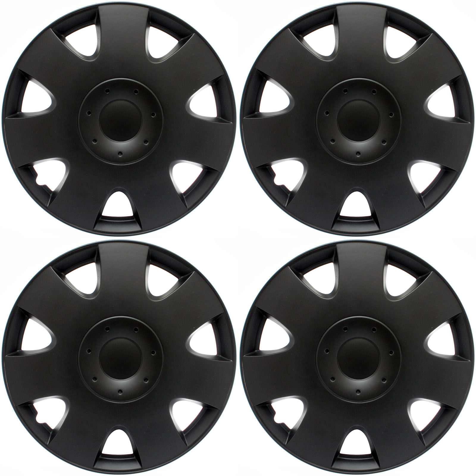 4 New Matte Black 15" Hub Caps Fits Volkswagen Vw Steel Wheel Covers Set Hubcaps 