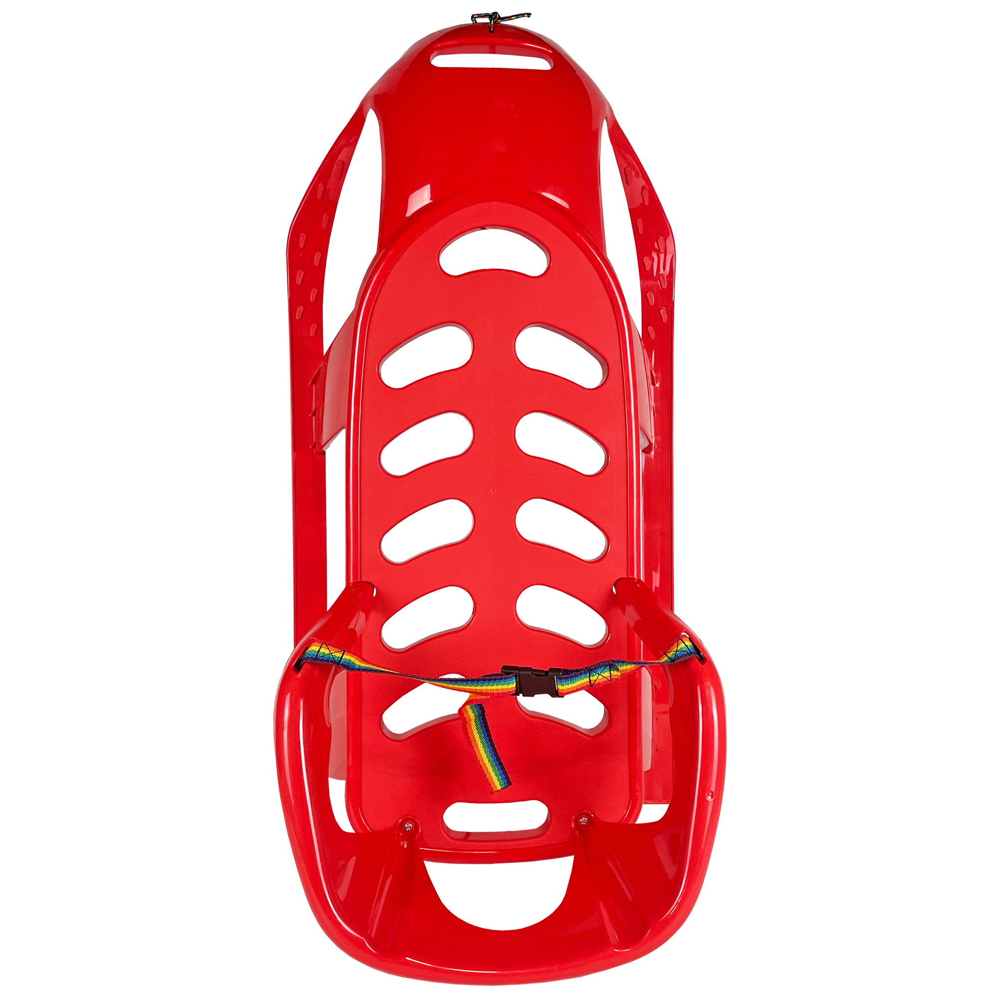 Kids Snow Sled With Safety Features - Winter Toboggan With Pull Rope & Backrest