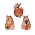 thumbnail image 1 of 3 piezas de mini de resina hechas adorno de jardín de césped, suministros de colección de , decoración de past Sharpla Figuras de conejo en miniatura, 1 of 8