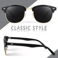 thumbnail image 5 of LINVO Unisex Polarized Sunglasses Glossy Black Gold Frame Gray Lens, 5 of 9