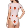 thumbnail image 4 of Naloa Strawberry Women's Short-Sleeved Onesie, One-Piece Swimsuit for Parties, dates, clubs - Small, 4 of 9