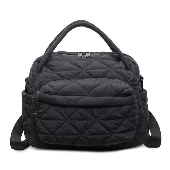 Quilted Convertible Mini Backpack - 3-in-1 Handbag, Shoulder Bag & Daypack for Women, Lightweight Cloth Bag with Multi-Pocket