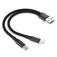 thumbnail image 4 of Cable de carga súper rápida 6A, dos en uno, con un solo arrastre, para Apple, Android, Huawei, cable de datos multifunción tipo C, 4 of 4