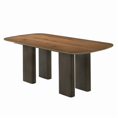 Rectangular Dining Table for Kitchen Solid Wood Farmhouse Table in Walnut Finish Seats 6