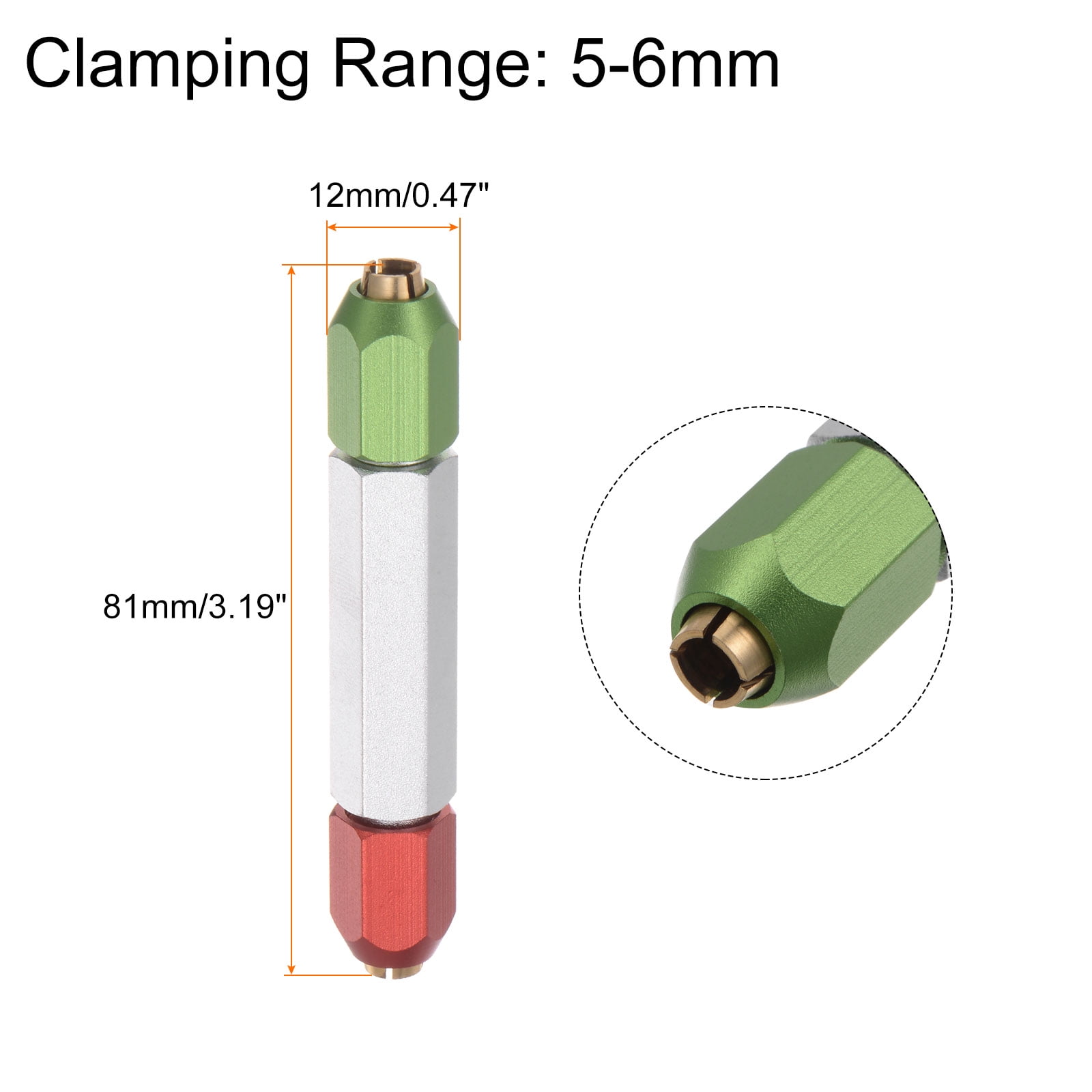 Unique Bargains Aluminum Alloy Pin Gage Handle with Go No Go Functionality Silver 5-6mm