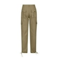 thumbnail image 5 of XFLWAM Women's Cargo Jogger Pants Casual Elastic High Waist Sweatpants Tapered Fatigue with Pockets Khaki XL, 5 of 6