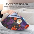 thumbnail image 4 of Yayeee Pillowcase Standard Size Set of 2 Satin Wrinkle Resistant Pillow Case, Purple Flowers, 4 of 7