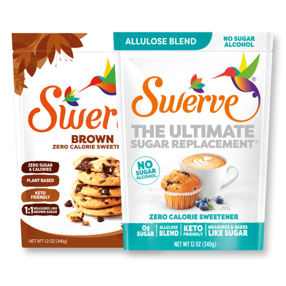 Swerve Allulose and Brown Baker's Bundle, Sugar Substitutes for Granular and Brown Sugar, 12oz Bags