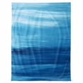 thumbnail image 7 of Abstract Art Flannel Blanket for Bed,Travel and Camping, Modern Ocean Waves Blue Ombre Painting Style Super Soft Cozy Blanket for All Seasons 32"x48", 7 of 7