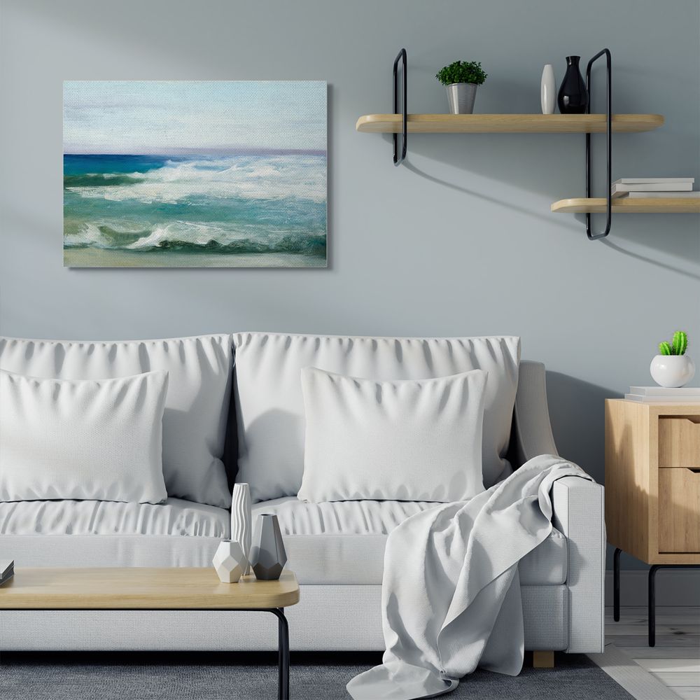 Stupell Industries Abstract Waves Crashing Nautical Seascape Painting Canvas Wall Art Design by Julia Purinton, 30" x 40"