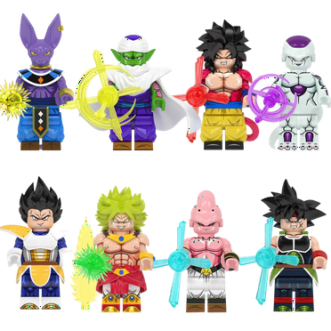 Dragon Ball Z Action Figures Toy, Anime Character Vegeta Majin Buu Building Blocks Kit Sets, Cartoon Minifigures Toy Collection, Gift for Boys and Fans - 8Pcs