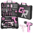 thumbnail image 1 of Juego de herramientas GRENPRO Pink de 188 piezas con taladro inalámbrico de 110 V, 1 of 9