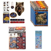Jurassic World Party Supplies Bundle Pack Includes 8 Plastic Loot Bags, 48 Pc Favor Pack Includes 8 Sticker Sheets, 8 Tattoos, 8 Activity Sheets, 8 Slap Bracelets, 8 Paper Masks, 8 Disc Shooters