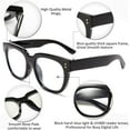 thumbnail image 5 of FEISEDY Retro Square Thick Big Frame Blue Light Blocking Reading Glasses Anti Glare Digital Eyestrain Reader B2523 Black 2.00x, 5 of 11