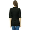 thumbnail image 5 of Phagun Women's Summer Short Tunic 3/4 Sleeves Button Top Sequins Yoke Casual Blouse, 5 of 7