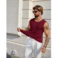 thumbnail image 5 of COOFANDY Waffle Knit Tank for Men Summer Sleeveless Shirt Stretch Textured Basic Tee Shirt Wide Sleeve, 5 of 6
