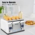 thumbnail image 4 of Toaster 4 Slice, Bagel Stainless Toaster with LCD Timer, Extra Wide Slots, Dual Screen, Removal Crumb Tray (White), 4 of 8