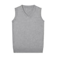 thumbnail image 2 of Dpytoraw Mens Fashion Casual Jacquard V Neck Jacquard Bottomed Plaid Shirt Sleeveless Sweater Vest, 2 of 4