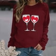 thumbnail image 2 of Inverlee Valentine's Day Sweatshirt Women Cute Love Heart Print Sweatshirts Oversized Pullover Sweater Tops Round Neck Holiday Valentine's Day Gifts, 2 of 6